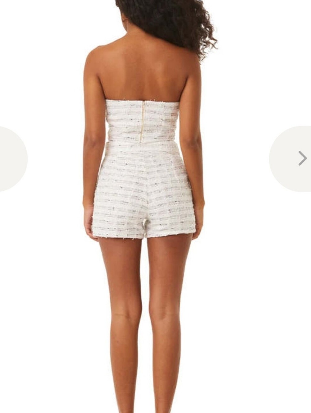 MISA Los Angeles White Tweed Strapless Short Set-Size Med         G66 - Picture 6 of 15